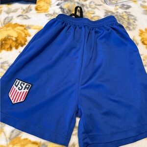 Boys soccer Blue USA Logo Athletic Shorts